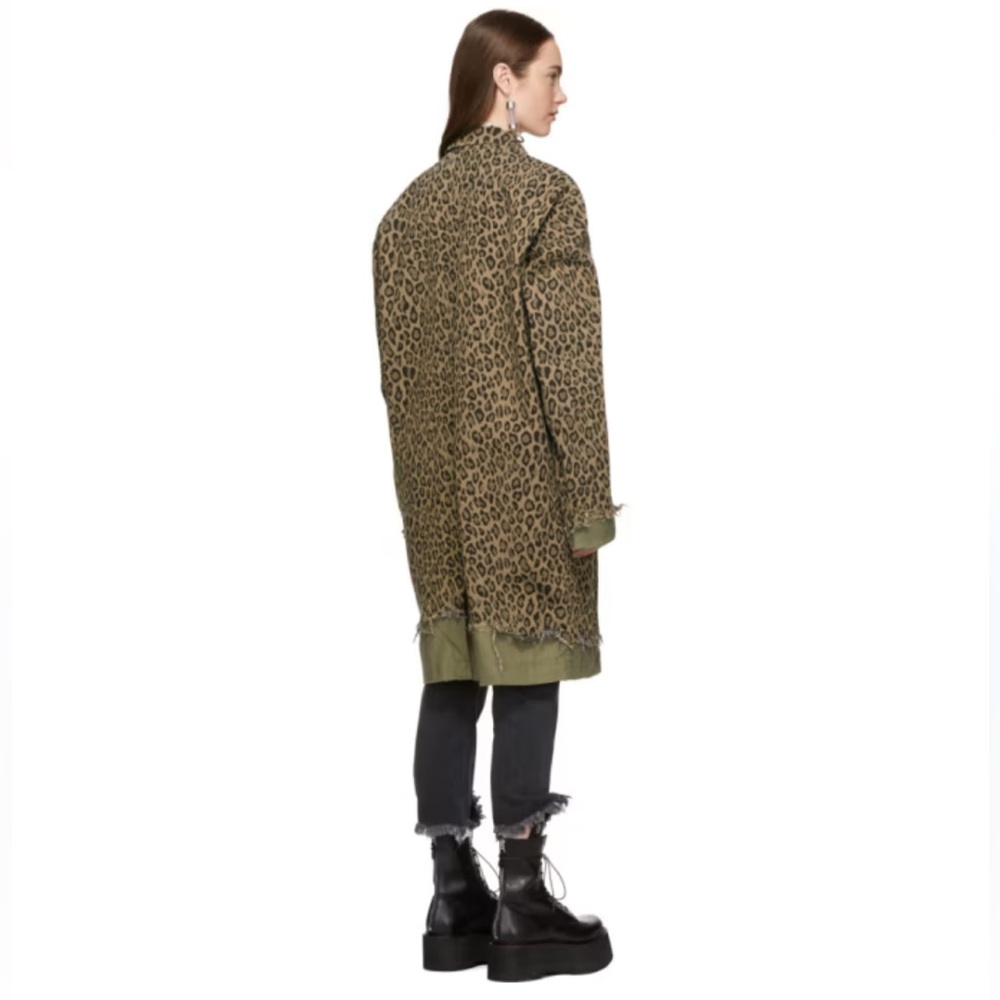 New without tags R13 cotton distressed leopard print coat. Size medium. - Picture 12 of 16